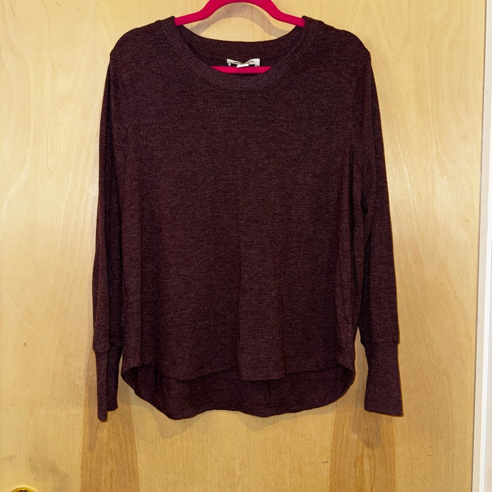 Nine West Dark Maroon Long Sleeve Top